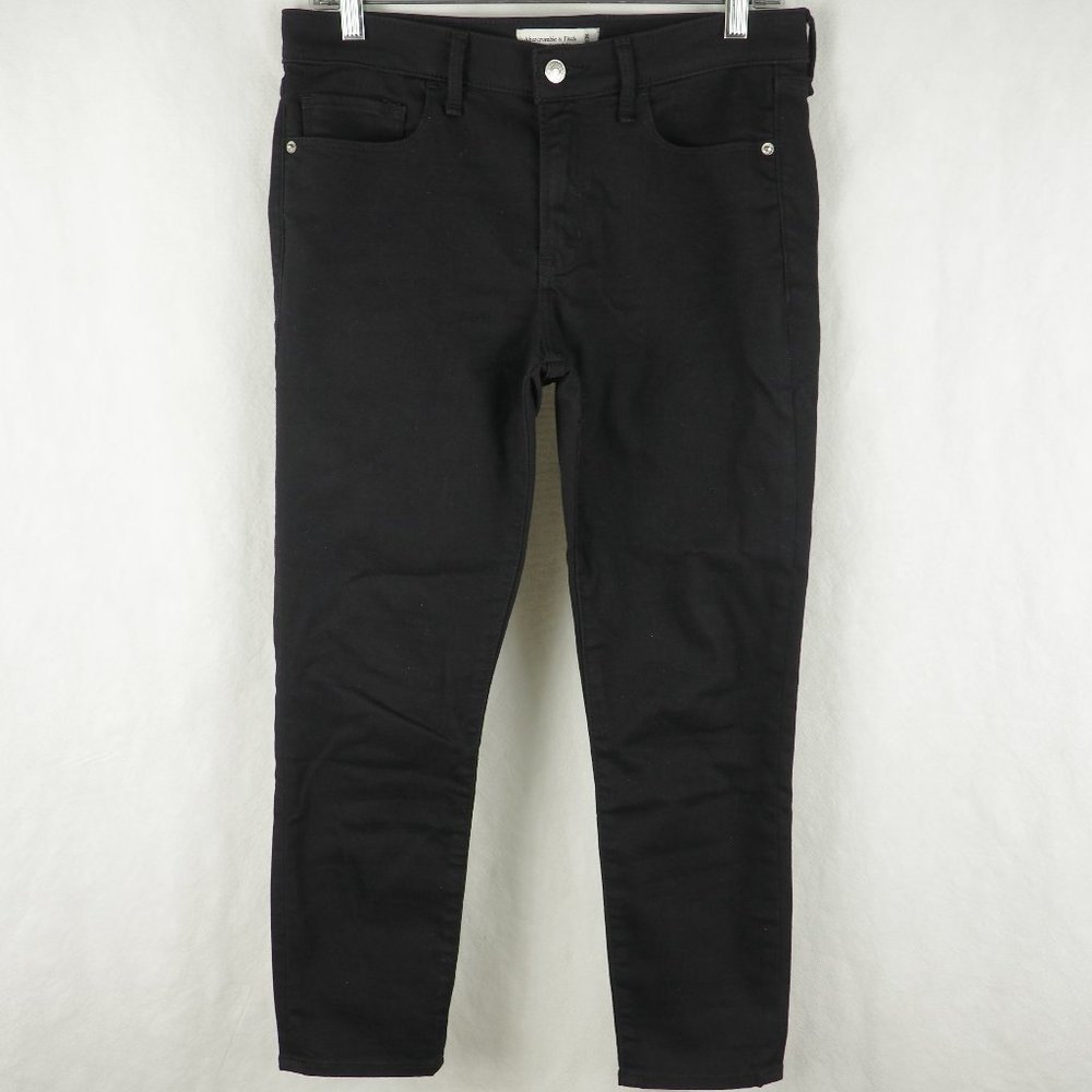 Abercrombie & Fitch Women's Jeans Super Skinny Ankle Mid Rise Balck 30 10S